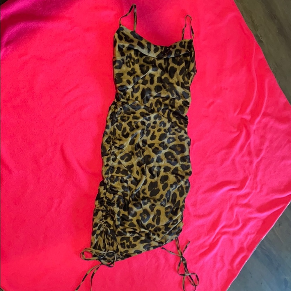Leopard print silk dress